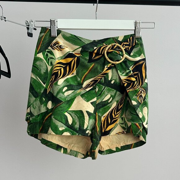 FARM Rio Jungle Green High Waist Shorts - Picture 4 of 5
